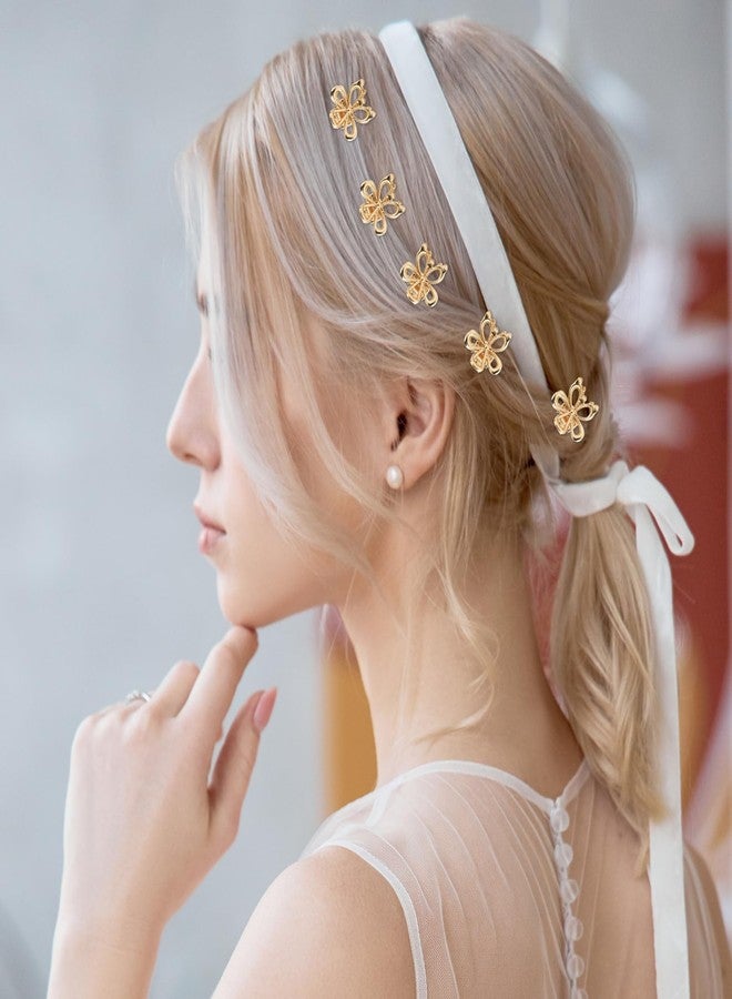 Aesnoun 12 Pack Small Gold Flower Hair Clips for Women Girls, Tiny Metal Claw Clips with Sparkling Floral Design, Nonslip Bangs Accessories, Cute Floral Hair Decorations, Mini Christmas Holiday Gift Set - Image 4